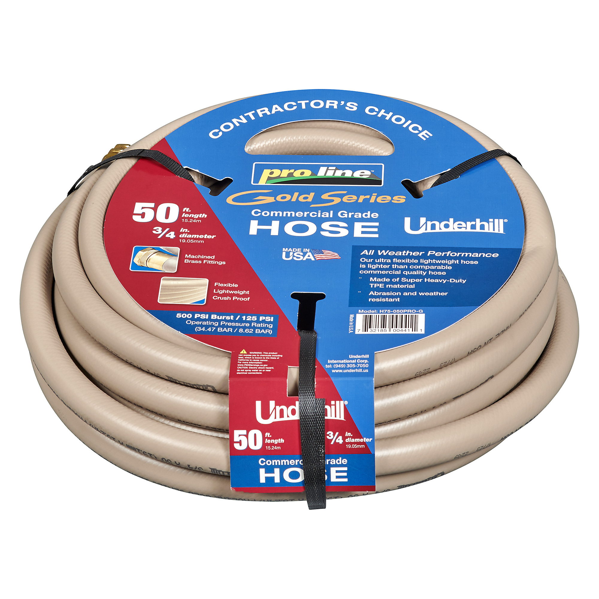Underhill Gold Hose 3/4"x50' H75-050PRO-G